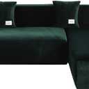 MIFXIN Sectional Sofa Covers 2 Piece Stretch Velvet L Shape Couch Slipcovers Elastic Sectional L-Shaped Sofa Furniture Protector with 4pcs Pillow Covers (Velvet Dark Green)