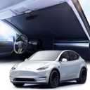 2026 Upgraded Nmoiss Car Windshield Sun Shade [Dot Matrix Reflective Coating] Extended Edge No Light Leakage Design Cooling Protect Car Interior from UV Damage Medium