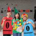 2Pcs Baby Blue Crayon Shirt Funny Gnome Cone Hats Set for Adults Women Men Crayon Halloween Costume Unisex T-Shirt