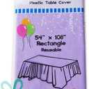 (12-Pack) Lavender Plastic Table Covers 54x108" Tablecloth (Reusable), 4 Pack