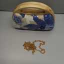 Oweisong Floral Beaded Clutch Purses for Women Summer Embroidery Sequin Handbag Top Handle Evening Bag for Formal