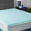 Amazon Basics Queen Cooling Gel-Infused Memory Foam Mattress Topper for Better Sleep, CertiPUR-US Certified, 2 inches, Blue