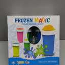 REGNBUE Slushie Cup, 2 Pack Slushy Maker Cup with Lid & Straw for Friends and Family, Portable Smoothie Squeeze cup for Milk, Juices, and Ice Cream Make (Blue+Green)