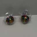 Baquler 2 Pcs Stained Glass LED Light Bulb Diamond Shape E26 Base A60 6 Watts G95 Shape Colorful Flickering Light Bulbs for Christmas, Home Balcony Garden Party Decoration (Retro)