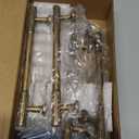 Goo-Ki Vintage Retro Antique Brass Zinc Alloy Cabinet Handles - 5.03''(128mm) Hole Center Striped Decorations Cabinet Pull Hardware for Bedroom, Kitchen,