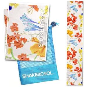 SHAKEitCOOL Original Cooling Towel – Be Cool in Style - Heat Relief, Soft, Lightweight, Sun Protection, Easy Clean - Perfect for Biking, Running, Yoga, Gym, Gardening - Flower