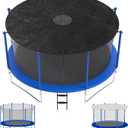 Heavy Duty Trampoline Shade Cover, Universal for 6/8 Poles, 14ft Tear Resistant Trampoline Cover Tarp with Center Net Drainage, Sun Shade Block Leaves for Outdoor Backyard Playground