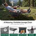 Northroad Foldable Camping Chair w/Foot Rest, Outdoor 6 Legged Beach Chair w/Footrest, Adjustable 90- 135 Reclining Lounge Chair w/Detachable Pillow, Cup Holder & Carry Bag, 39.37" x 33.46" x 35.83"