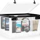 Lalifebuss Large Lock Box for Personal Items, 24 Litre Combination Lockable Storage Box for Office Locker/School/Medicine/Snacks/Phone Jail/Electronic/Home (White&Black)