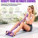 3 x Foot Pedal Resistance Bands with Handles, 6-Tube Multifunction Elastic Yoga Exercise Bands, Home Gym Fitness Equipment for Women & Men to Abs, Core, Leg, Arm, Waist Workout