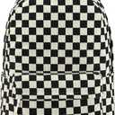 School Backpack for Teen Girls Bookbags Elementary High School Corduroy Laptop Bags Women Travel Daypacks (Corduroy Black White)