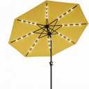Solar LED Patio Umbrella with Tilt & Crank | 32 Led Solar Light Umbrella, UPF 50+ Uv Protection; Wind Resistant Outdoor Umbrella For Garden, Deck, Backyard & Pool