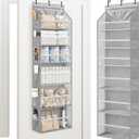 STORAGE MANIAC Over the Door Organizer Large Capacity Hanging Organizer, Clear Deep Pockets Behind Door Closet Organizer and Storage for Nursery, Bathroom, Bedroom, Pantry, 1 Pack Grey