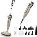 DEVOAC VM6 Scrubbing Steam Mop with Rotating Mop Pads, 10 in 1 Steam Mop, Lightweight Spin Mop & 3 Steam Modes for Hard Floor Laminate Marble Floors (Khaki)