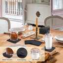 36 PCS Black Slate Stone Coasters Bulk, MAPRIAL Laser Engraving Blanks Material, 18 PCS Square, 18 PCS Round for Engraver, Drinks, DIY Project,Gifts