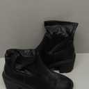 DREAM PAIRS Women's Chelsea Platform Boots Elastic Chunky Heel Lug Sole Ankle Booties Shoes (8, Black/Pu)