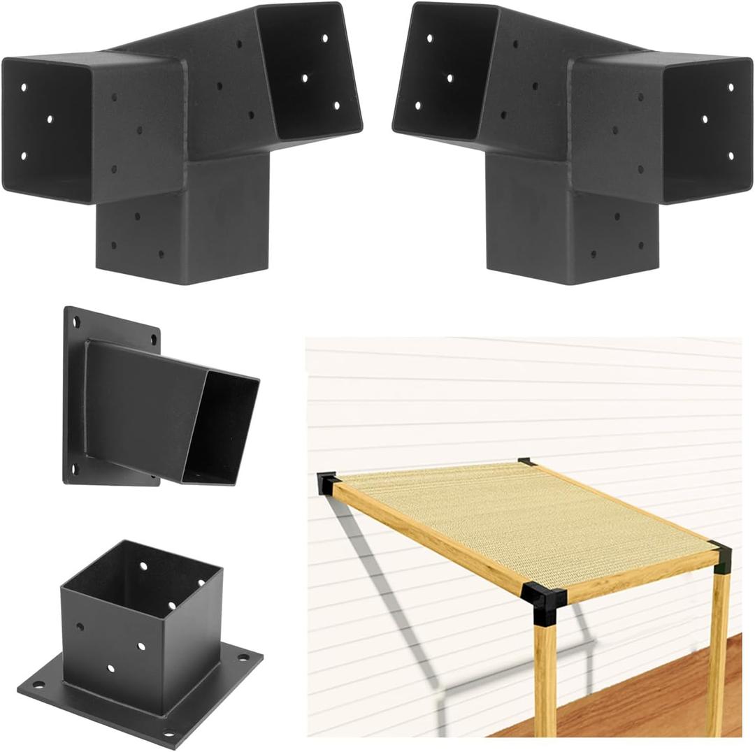 15Slanted Roof Wall Mount Pergola Bracket kit,3 Way Pergola Brackets for 4" x 4"(Actual 3.5" x 3.5") Wood Beams, DIY Post Base Kit for Gazebo,Pergolas 15Slanted Roof Wall Mount Pergola Bracket kit,3 Way Pergola Brackets for 4" x 4"(Actual 3.5" x 3.5") Wood Beams, DIY Post Base Kit for Gazebo,Pergolas