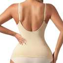 USEASY Camisole Slimming Compression Tank tops for women v neck Post Surgery Compression Tank Top Compression Women Beige L (Beige, L)