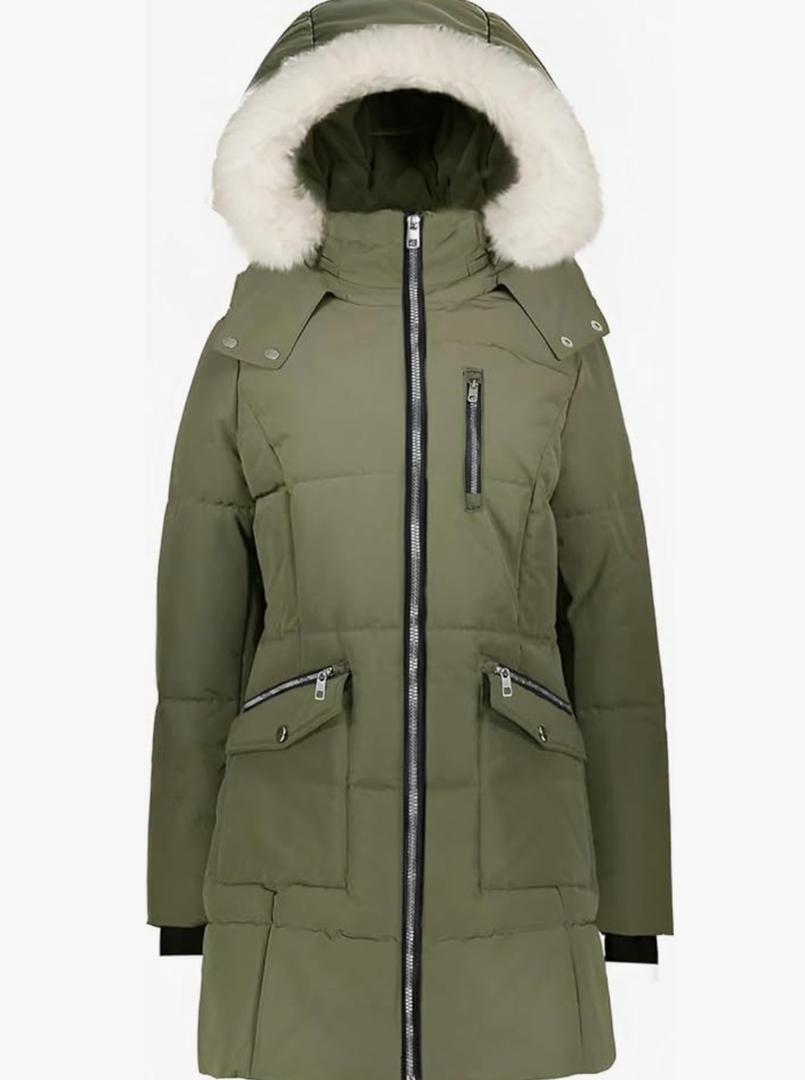 JYG Women's Winter Coat Warm Quilted Thickened Outerwear Windproof Puffer Parka Jackets with Removable, Medium