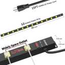 12 Outlet Industrial Long Power Strip Wide-Spaced Outlets with 15Ft Cord