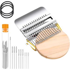Knit Patch Looms Kit, Looms Knitting Kit for Beginners, Small Mini Darning Looms Wooden Patchwork Weaving Tool Set for Quickly Sewing Repair, Sewing Craft Supplies