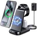Wireless Charger for Samsung Phones Watch Earbuds(Not for Z Flip & A Serie-Phone),SWIO 3 in 1 Charging Station for Galaxy Watch 7/Ultra/6/5/4/3,S25 S24 S23 S22 S21 S20/Note 20 10/Z Fold 4 3,Buds/2/Pro,  Black