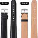TStrap Leather Watch Band Men - Black Quick Release Watch Strap for Women Replacement - Soft Smart Watch Bracelet with Clasp Buckle for ladies - 14mm 16mm 18mm 19mm 20mm 21mm 22mm 23mm 24mm