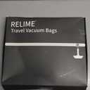Relime Apex Series Vacuum Bags for Travel Luggage, 180 Open, Reusable Compression Bags for travel Pack, Vacuum Seal Packing Cube for Cloth (2Medium+Pump)