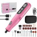 WORKPRO 3.6V Cordless Rotary Tool Kit, 70 Accessories, 6 Variable Speeds, Type-C Rechargeable, Mini Power Rotary Tool for Engraving, Sanding, Polishing and Pet Nail Grooming (Pink)