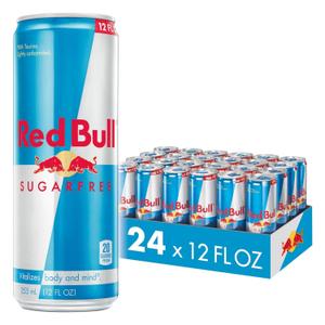 Red Bull Sugar Free Energy Drink with 114mg Caffeine plus Taurine & B Vitamins, 12 Fl Oz, Pack of 24 Cans, Best Before 07/17/2026