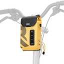 ROCKBROS Bike Handlebar Bag, Waterproof Stem Bag with Magnetic Closure, 1.3 L Capacity for Cycling Snacks and Phone, Convertible Shoulder Pack for Road Mountain Folding Bikes, Yellow