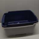 IRIS USA Cat Litter Box, Litter Box Enclosure with Scoop and Front Door Flap, Covered Kitty Litter Box for Privacy, Portable, Easy to Clean, Navy (1 Count (Pack of 1)), 19"L x 15"W x 15.06"H