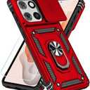 SunStory Phone Case for Motorola Moto G Stylus 5G 2025  Case with HD   Screen Protector & Slide Camera Cover & Kickstand, [Military-Grade] Phone Case for Moto G Stylus 5G 2025,Red
