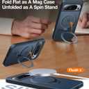 TORRAS 360 Spin Magnetic Stand for Google Pixel 9 Pro XL case, 12FT Mil-Grade Drop Protection, Compatible with Magsafe, Slim Google Pixel 9 Pro XL Phone Case with Kickstand, Black