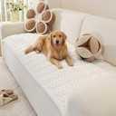 OstepDecor Washable Couch Cover for Dogs, Thick Pet Friendly Sofa Covers, Soft Couch Protector, Paw Cart Sofa Slipcovers, Cushion Protector for Leather, Sectional, Loveseat (27.6" x 47.2", White)