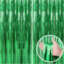 2 Pack Green Streamers Backdrop Jungle Party Decorations Foil Fringe Backdrop Curtains Photo Booth Backdrop for Birthday Dinosaur Animal St Patrick's Day Football Christmas Party Decorations (39.4"W x 78.7"L (Pack of 2))