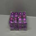 Emopeak 24Pcs Christmas Balls Ornaments for Xmas Christmas Tree - 4 Style Shatterproof Christmas Tree Decorations Hanging Ball for Holiday Wedding Party Decoration (Purple, 1.6"/4.2CM), 2 Pack