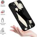 for iPhone 15 Case Anti Scratch Soft Microfiber Lining, Soft Shockproof Slim Fit Floral for iPhone 15 Phone Cover 6.1 inch-Cat Black