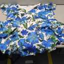 PRETTYGARDEN Wedding Guest Dresses for Women 2026 Spring Summer Short Sleeve Ruffle V Neck Floral Flowy Beach Maxi Long Dress(Floral Blue, X-Large)