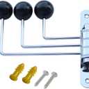 Decorative Wall Hook Swivel Metal Coat Rack with Black Wood Decor Balls Cute Foldable Storage Hooks for Hanging Towel Girls Hair Ring Kids Hats Bags in Bathroom Bedroom, Wall Mounted, Black