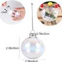 20 Pcs Clear Plastic Fillable Ornament Balls, Removable Top Clear Hanging Ornaments Ball, DIY Plastic Ornaments Round Balls, Perfect for Decoration On Christmas Trees, Wedding, Party (60 mm)