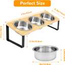 Elevated Cat Bowls with 3 Stainless Steel, 15 Tilted Raised Cat Bowl Set, for Indoor Cats for Small Cats and Puppies Pet Bowls with Stand