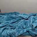 Exclusivo Mezcla Twin Blanket for Bed, Cozy Lightweight Fleece Blankets with Decorative Wave Textured Suitable for Winter, Teal, 90x66 Inches