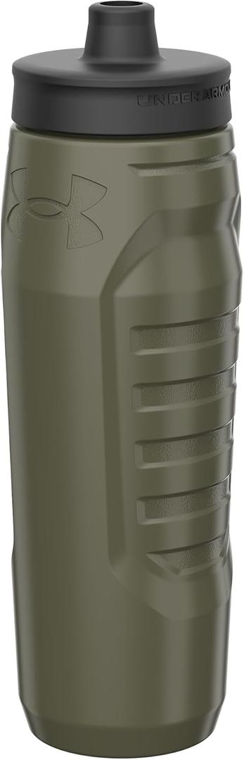 Under Armour Squeeze Water Bottles, 32 oz Water Bottles, Sideline Sports Water Bottle with Quick-Shot Lid, Quick & Easy Hydration, Gym Water Bottles, Squeeze Bottle, 1 32oz (Marine Green)