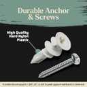 3 x Mortice & Tenon Plastic Drywall Anchors with Screws  25 Pack Self-Drilling Dry Wall Anchors, No Pre-Drill Needed | 75 lb Hold, #8 x 1.25 Anchor Screws, Wall Anchors for Drywall Kit