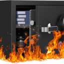 1.2 Cubic Feet Fireproof Safe Box, Fireproof Home Safe for Money, Jewelry, Documents and Valuables W/Digital Keypad, Alarm System, Removable Shelf, Home and Office Use Document Box