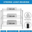 Guan River 3-Shelf Adjustable Metal Shelf Wire Shelving Storage Rack for Office,Kitchen,Bedroom,Bathroom,Laundry,Pantry Basement,Garage(Chrome,36" L x 14" W x 30" H)