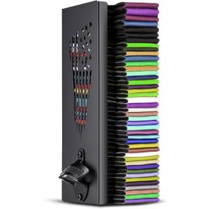 2 in 1 Metal Can Cooler Holder with Bottle Opener - Wall Mount, Compatible with Standard Can Cooler, Beer Sleeves Organizer and Dispenser for Home Family Bar