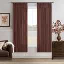 Pinch Pleated Thick Linen Curtains for Closet Cabinet 72 Inches Length Chestnut Brown Semi Sheer Linen Textured Drapes for Living Room Bedroom Rustic Memory Trained Pleat Curtain 2 Panels W50xL72