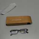 Missfive Mens Premium Multifocus Reading Glasses 0 Power on Top Center, Blue Light Blocking Far/Mid/Near Progressive Metal Frame With No Broken Spring Hinge +2.0x